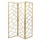 Homeroots 3 Panel Gold Room Divider with Geometric Motif 379902 - alternate 1